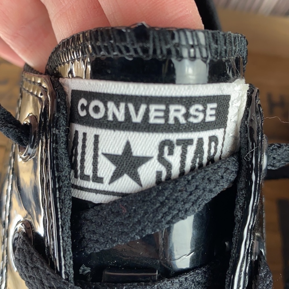 Black Patent Leather Converse Shoes (Size 2) - Picture 14 of 16